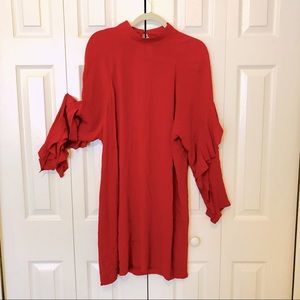 H&M ruffle sleeve shift dress, size 12